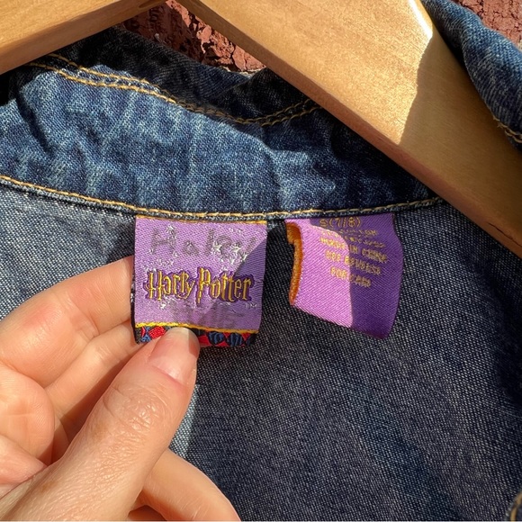 Harry Potter Dark Denim Rhinestone Golden Snitch Kid’s Denim Jacket - Picture 5 of 5